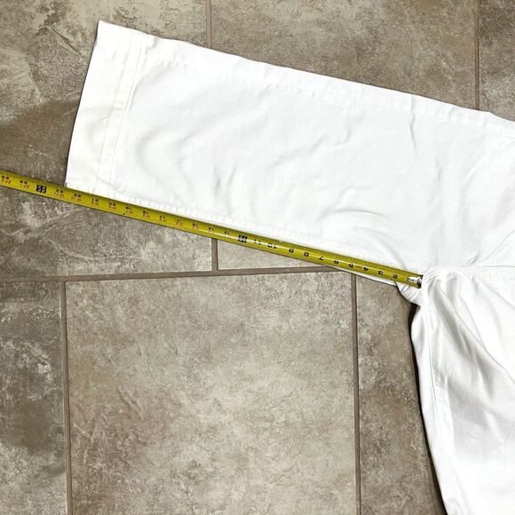 Chico's Trouser Crop White Denim Wide Leg Pants Size 14 / 2.5 - Picture 9 of 11